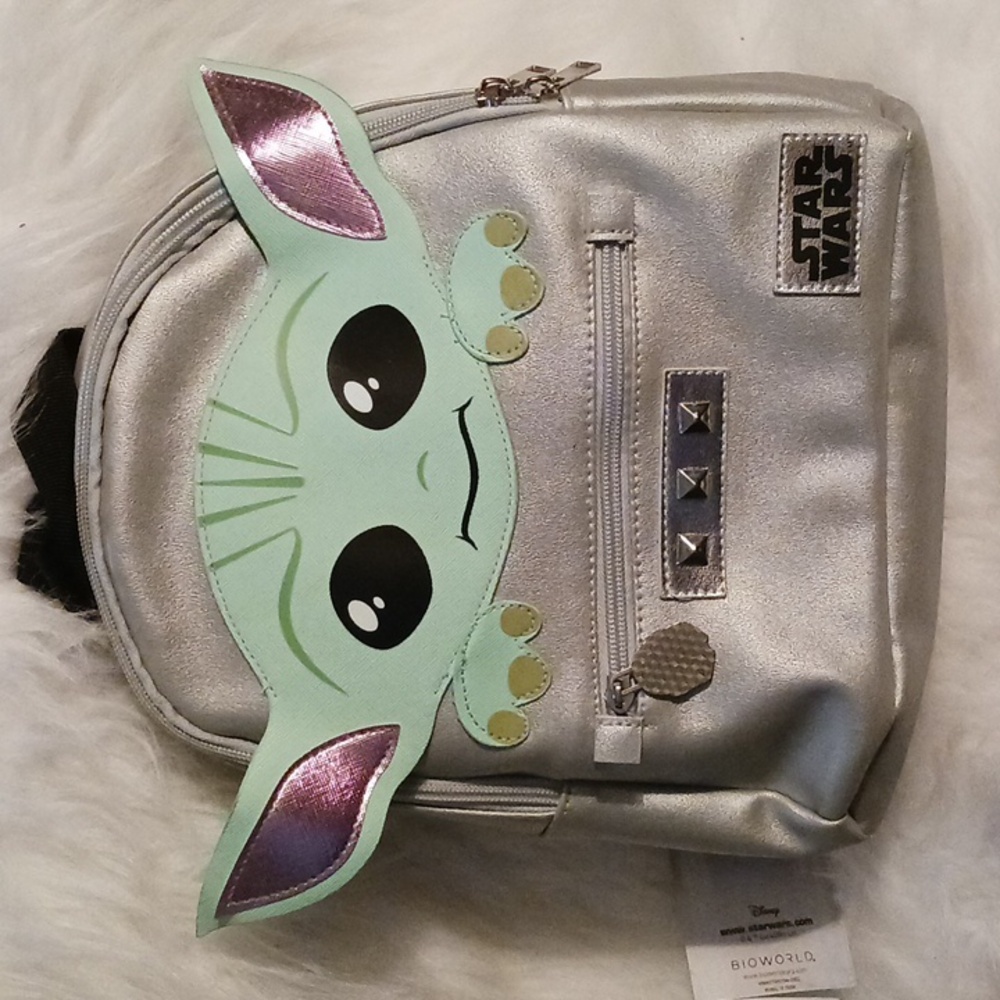 BIOWORLD STAR WARS BABY YODA/GROGU SILVER BACKPACK